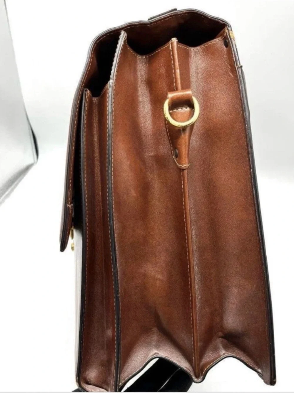 Vintage Gold Pfeil Leather Attache Briefcase Combination Lock Shoulder Strap